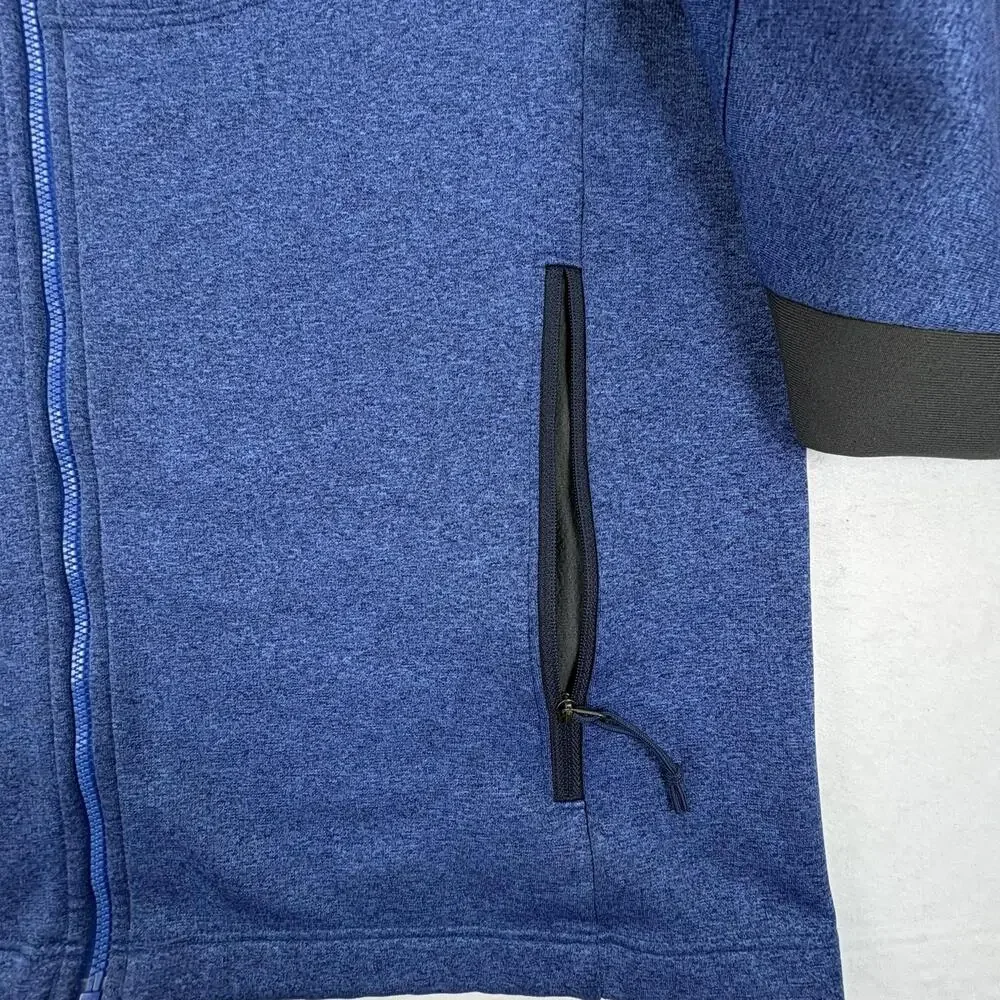 The North Face Jacket Mens Medium Blue Softshell Hooded Full Zip Fleece Lined